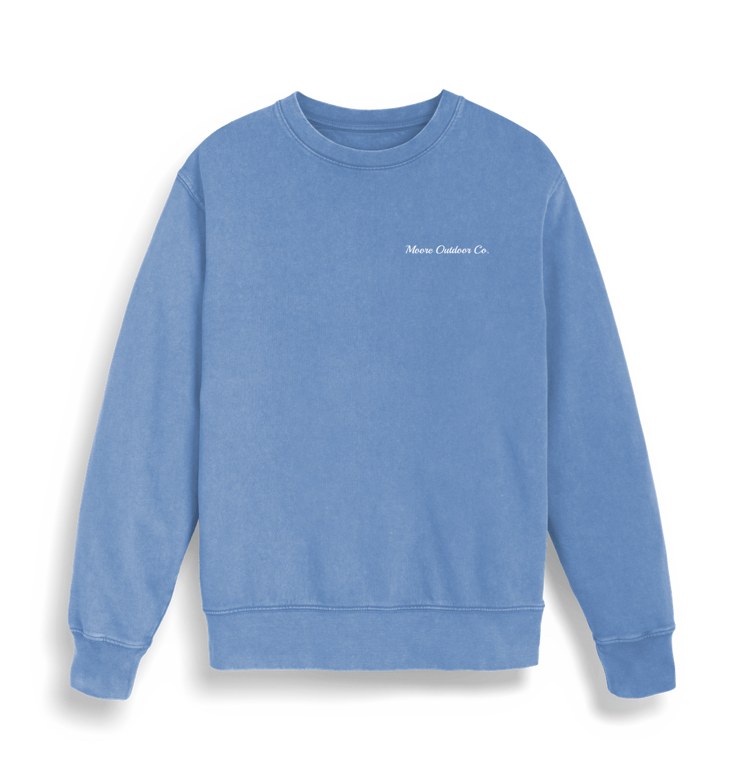 Garment Dyed Swimmer Blue Moore Outdoor Co. Everyday Sweatshirt - 100% Organic Cotton - Unisex