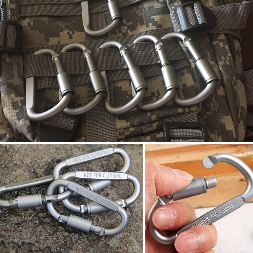 6pc Carabiner Clip - D Hook