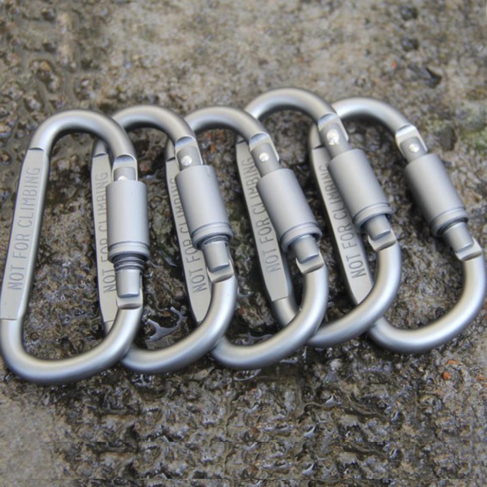 6pc Carabiner Clip - D Hook