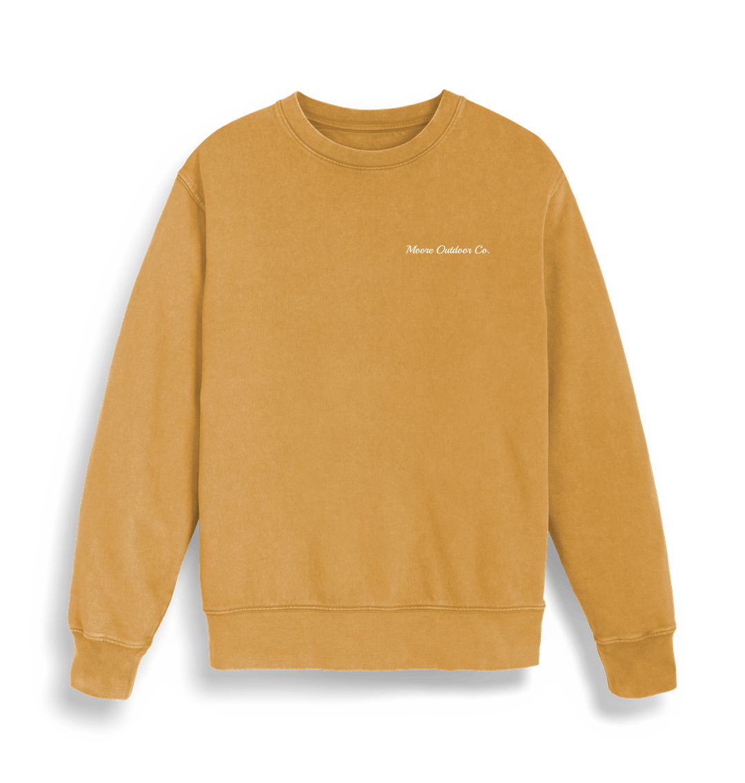 Garment Dyed Gold Ochre Moore Outdoor Co. Everyday Sweatshirt - 100% Organic Cotton - Unisex