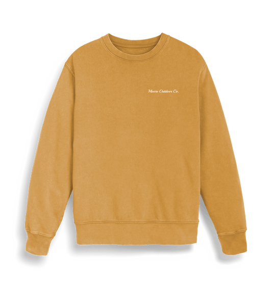 Garment Dyed Gold Ochre Moore Outdoor Co. Everyday Sweatshirt - 100% Organic Cotton - Unisex